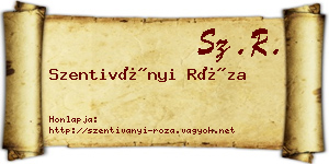 Szentiványi Róza névjegykártya